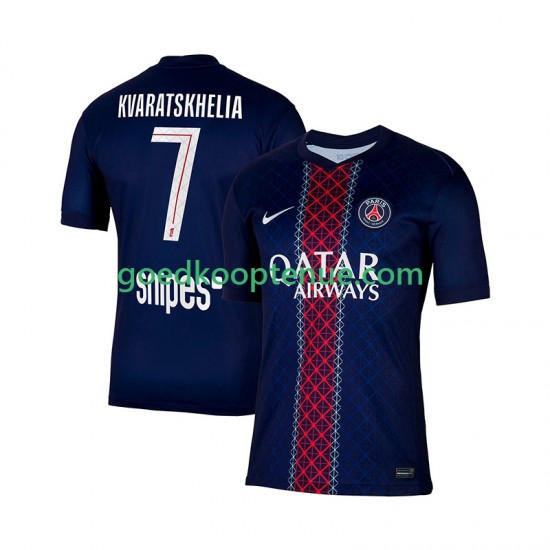 Thuis Tenue van Paris Saint-Germain Khvicha Kvaratskhelia 7 Heren 2025-26 Korte Mouw