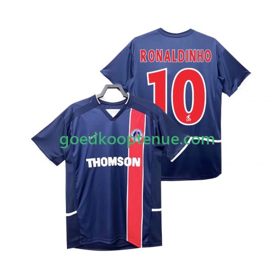 Thuis Retro Tenue van Paris Saint-Germain RONALDINHO 10 2003 Heren 2002 Korte Mouw