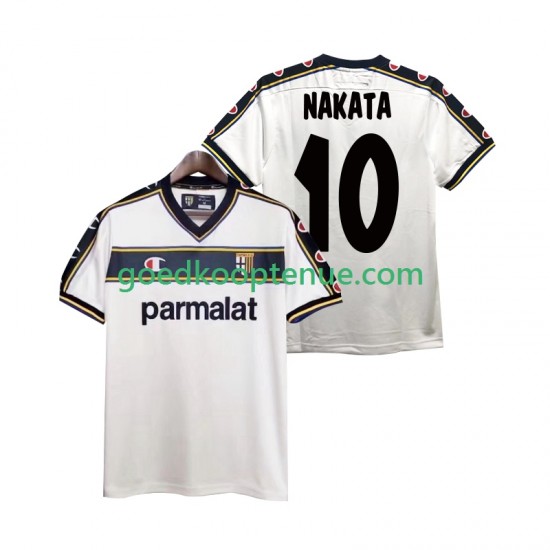 Uit Retro Tenue van Parma NAKATA 10 2003 Heren 2002 Korte Mouw