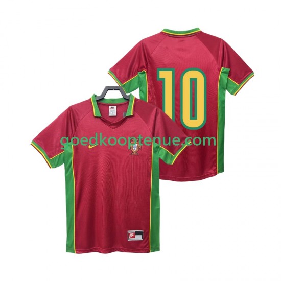 Thuis Retro Tenue van Portugal 10 Heren 1998 Korte Mouw
