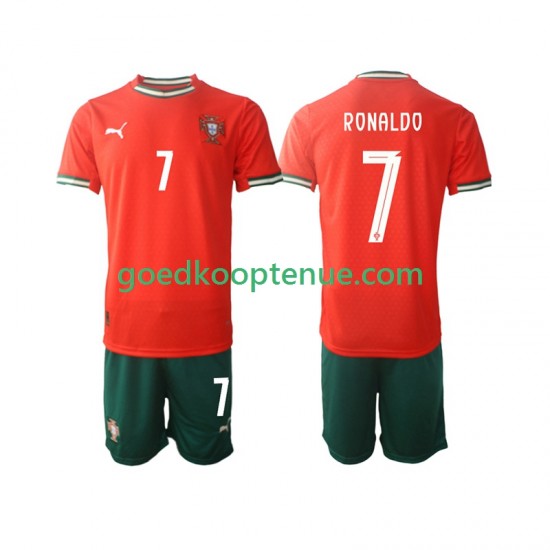 Thuis Tenue van Portugal Cristiano Ronaldo 7 Kind 2-13 jaar 2025 Korte Mouw
