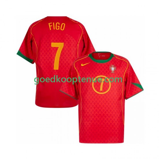 Thuis Retro Tenue van Portugal Figo 7 Heren 2004 Korte Mouw