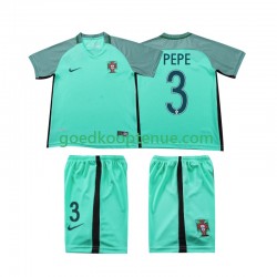 Uit Retro Tenue van Portugal PEPE 3 2016 Kind 2-13 jaar Korte Mouw