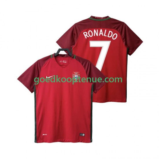 Thuis Retro Tenue van Portugal RONALDO 7 2016 Heren Korte Mouw