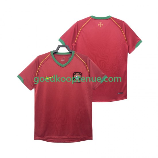Thuis Retro Tenue van Portugal Heren 2006 Korte Mouw