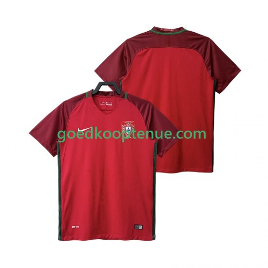 Thuis Retro Tenue van Portugal 2016 Heren Korte Mouw