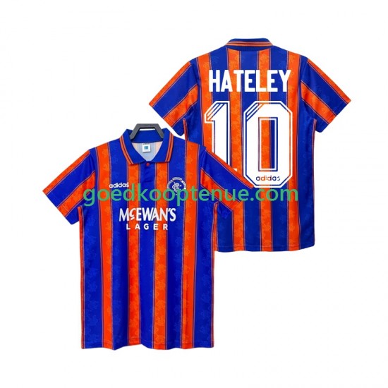 Uit Retro Tenue van Rangers HATELEY 10 1993 Heren 1994 Korte Mouw