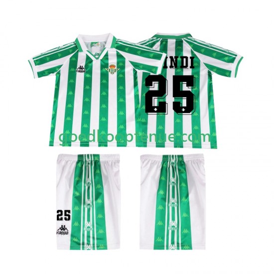 Thuis Retro Tenue van Real Betis FINIDI 25 1996 1997 Kind 2-13 jaar Korte Mouw