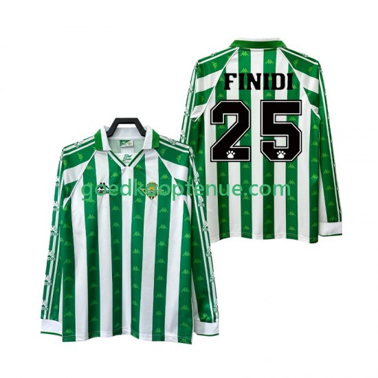 Thuis Retro Tenue van Real Betis FINIDI 25 1996 1997 Heren Lange Mouw