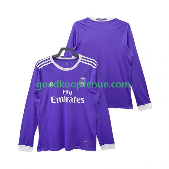 Uit Retro Tenue van Real Madrid 2016 2017 Heren Lange Mouw