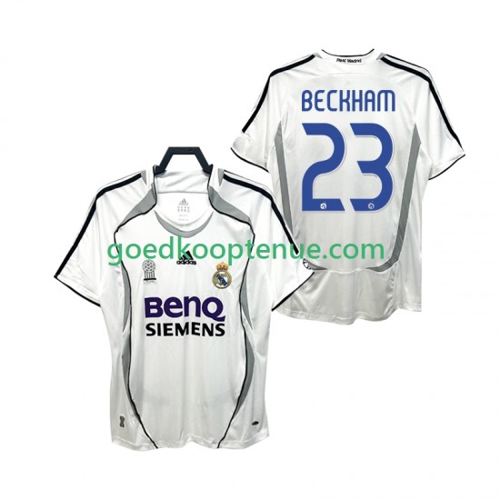 Thuis Retro Tenue van Real Madrid BECKHAM 23 2007 Heren 2006 Korte Mouw