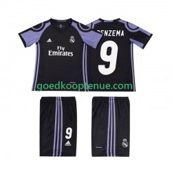 3de Retro Tenue van Real Madrid BENZEMA 9 2016 2017 Kind 2-13 jaar Korte Mouw