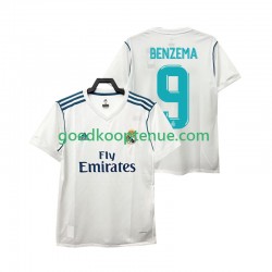 Thuis Retro Tenue van Real Madrid BENZEMA 9 2017 2018 Heren Korte Mouw