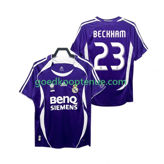 Uit Retro Tenue van Real Madrid Beckham 23 2007 Heren 2006 Korte Mouw