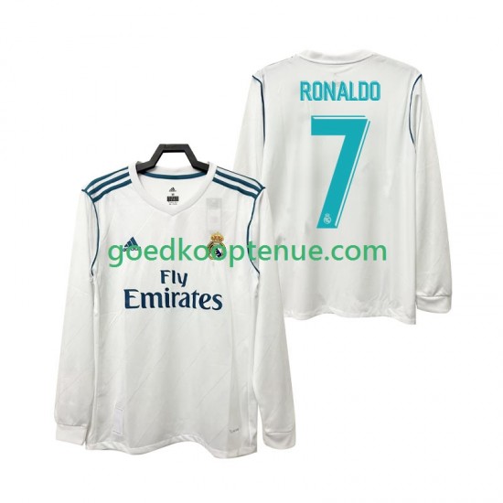 Thuis Retro Tenue van Real Madrid CRISTIANO RONALDO 7 2017 2018 Heren Lange Mouw