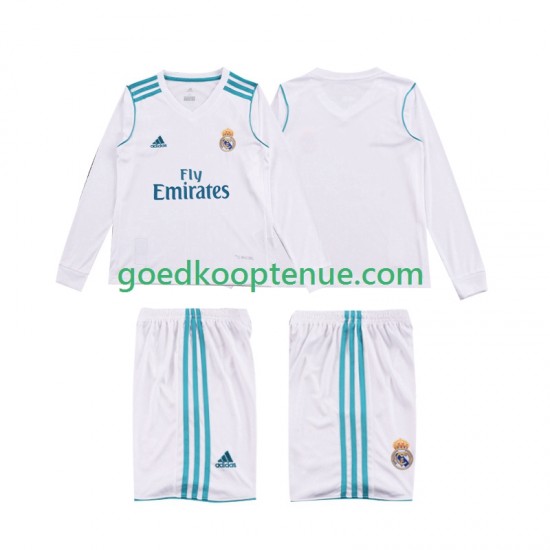 Thuis Retro Tenue van Real Madrid 2017 2018 Kind 2-13 jaar Lange Mouw
