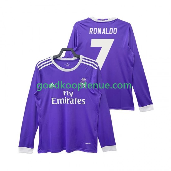 Uit Retro Tenue van Real Madrid Cristiano Ronaldo 7 2016 2017 Heren Lange Mouw