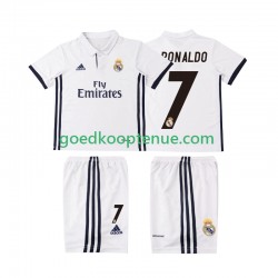 Thuis Retro Tenue van Real Madrid Cristiano Ronaldo 7 2016 2017 Kind 2-13 jaar Korte Mouw