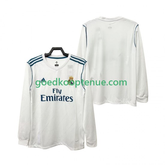 Thuis Retro Tenue van Real Madrid 2017 2018 Heren Lange Mouw
