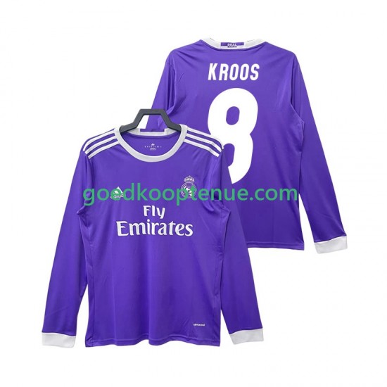 Uit Retro Tenue van Real Madrid KROOS 8 2016 2017 Heren Lange Mouw
