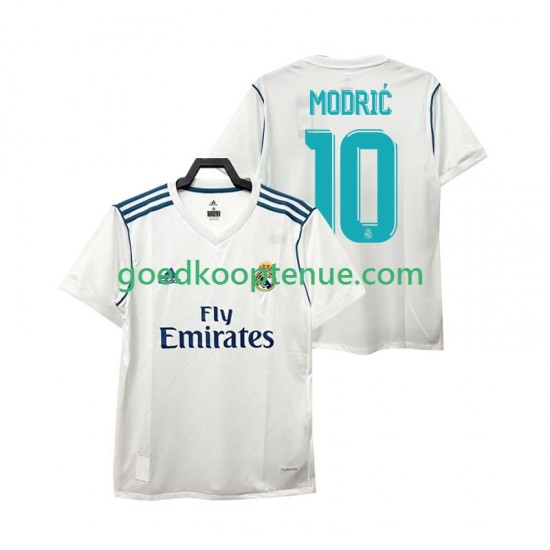 Thuis Retro Tenue van Real Madrid MODRIC 10 2017 Heren Korte Mouw