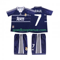 Uit Retro Tenue van Real Madrid RAUL 7 Kind 2-13 jaar 1998 1999 Korte Mouw