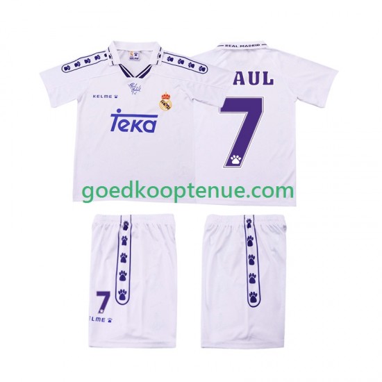 Thuis Retro Tenue van Real Madrid RAUL 7 1996 Kind 2-13 jaar 1994 Korte Mouw