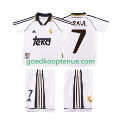 Thuis Retro Tenue van Real Madrid RAUL 7 2000 Kind 2-13 jaar 1998 Korte Mouw
