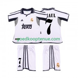 Thuis Retro Tenue van Real Madrid RAUL 7 2001 Kind 2-13 jaar 2002 Korte Mouw