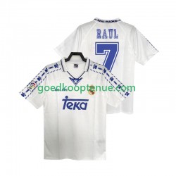 Thuis Retro Tenue van Real Madrid RAUL 7 1996 1997 Heren Korte Mouw