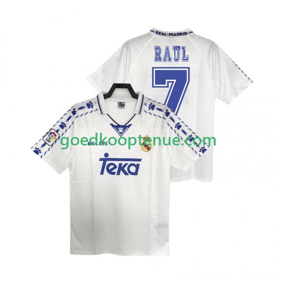 Thuis Retro Tenue van Real Madrid RAUL 7 1996 1997 Heren Korte Mouw