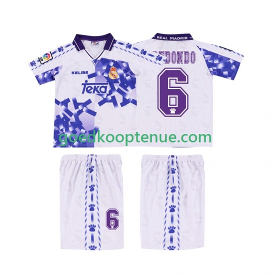 3de Retro Tenue van Real Madrid REDONDO 6 1996 1997 Kind 2-13 jaar Korte Mouw