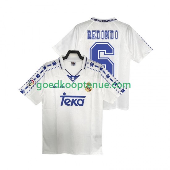 Thuis Retro Tenue van Real Madrid REDONDO 6 1996 1997 Heren Korte Mouw