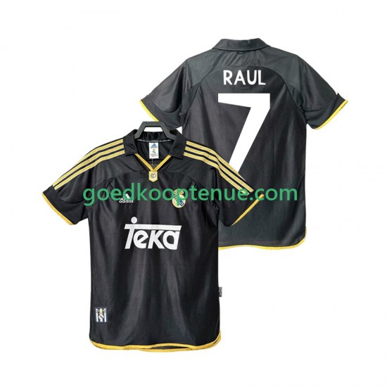 Uit Retro Tenue van Real Madrid Raul 7 2001 Heren 1999 Korte Mouw