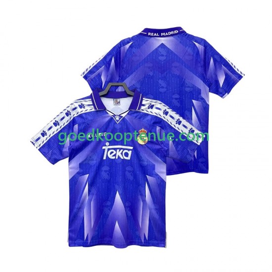 Uit Retro Tenue van Real Madrid 1996 1997 Heren Korte Mouw
