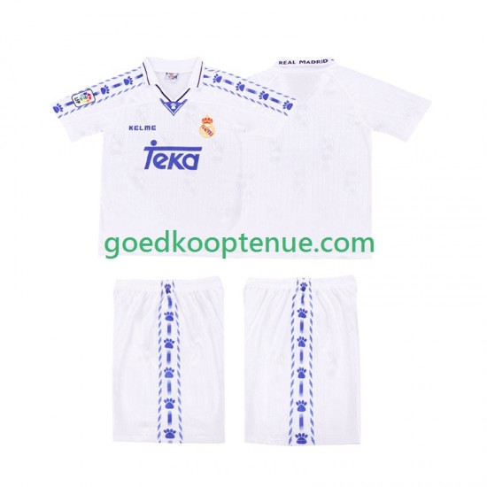 Thuis Retro Tenue van Real Madrid 1996-1997 Kind 2-13 jaar Korte Mouw