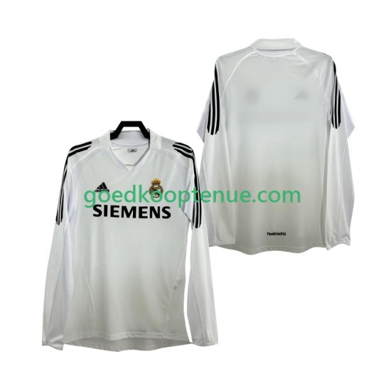 Thuis Retro Tenue van Real Madrid 2005 Heren 2006 Lange Mouw