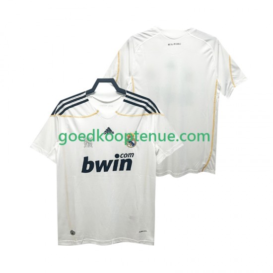 Thuis Retro Tenue van Real Madrid 2009 Heren 2010 Korte Mouw