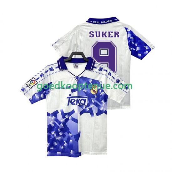 3de Retro Tenue van Real Madrid SUKER 9 1996 1997 Heren Korte Mouw