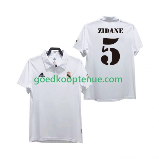 Thuis Retro Tenue van Real Madrid ZIDANE 5 2003 Heren 2002 Korte Mouw