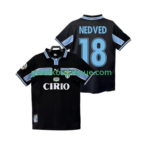 Uit Retro Tenue van SS Lazio NEDVED 18 Heren 1998 1999 Korte Mouw