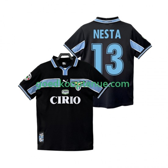 Uit Retro Tenue van SS Lazio NESTA 13 Heren 1998 1999 Korte Mouw