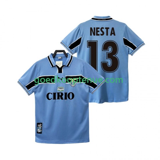 Thuis Retro Tenue van SS Lazio NESTA 13 Heren 1998 1999 Korte Mouw