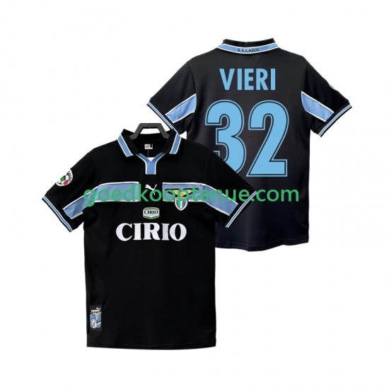 Uit Retro Tenue van SS Lazio VIERI 32 Heren 1998 1999 Korte Mouw
