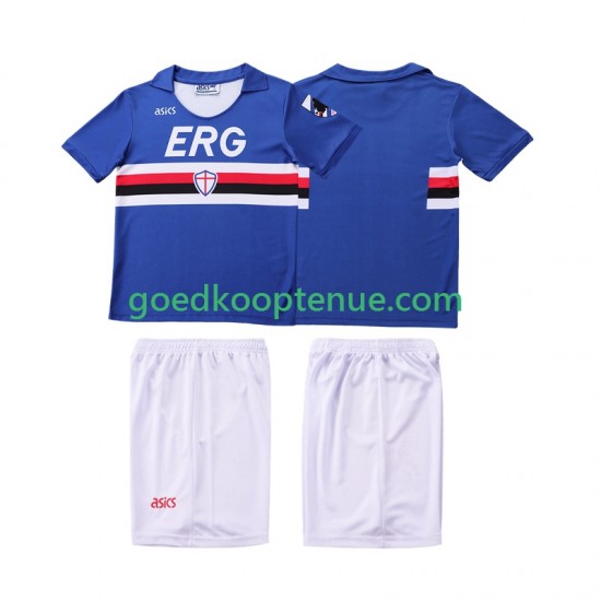 Thuis Retro Tenue van Sampdoria 1990 1991 Kind 2-13 jaar Korte Mouw