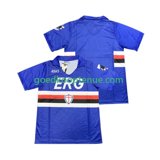 Thuis Retro Tenue van Sampdoria 1990 1991 Heren Korte Mouw