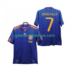 Uit Retro Tenue van Spanje DAVID VILLA 7 Heren 2010 Korte Mouw