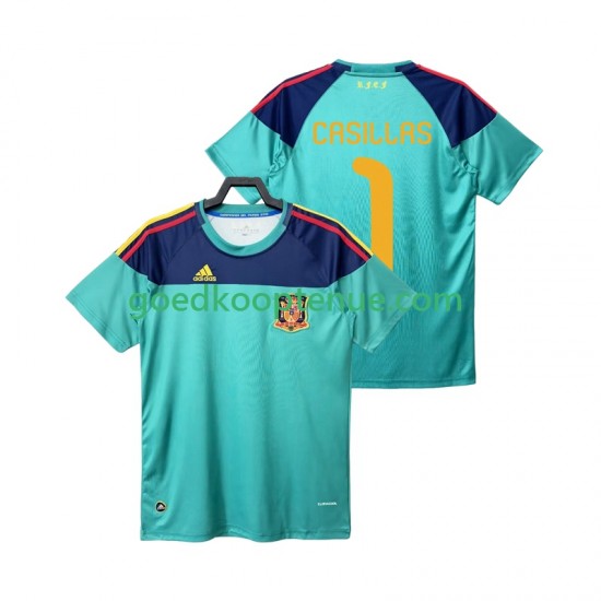 Thuis Retro Tenue van Spanje Keepersshirt Casillas 1 Heren 2010 Korte Mouw