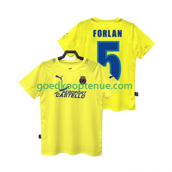 Thuis Retro Tenue van Villarreal CF FORLAN 5 2005 Heren 2006 Korte Mouw Thuis Retro Tenue van Villarreal CF FORLAN 5 2005 Heren 2006 Korte Mouw