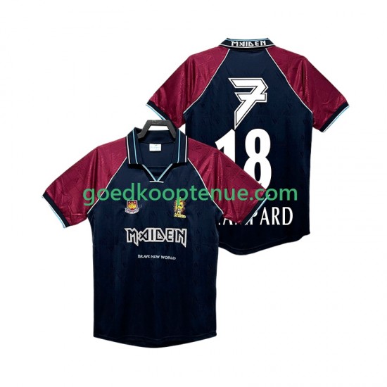Thuis Retro Tenue van West Ham United LAMPARD 18 Iron Maiden Heren 1999 Korte Mouw